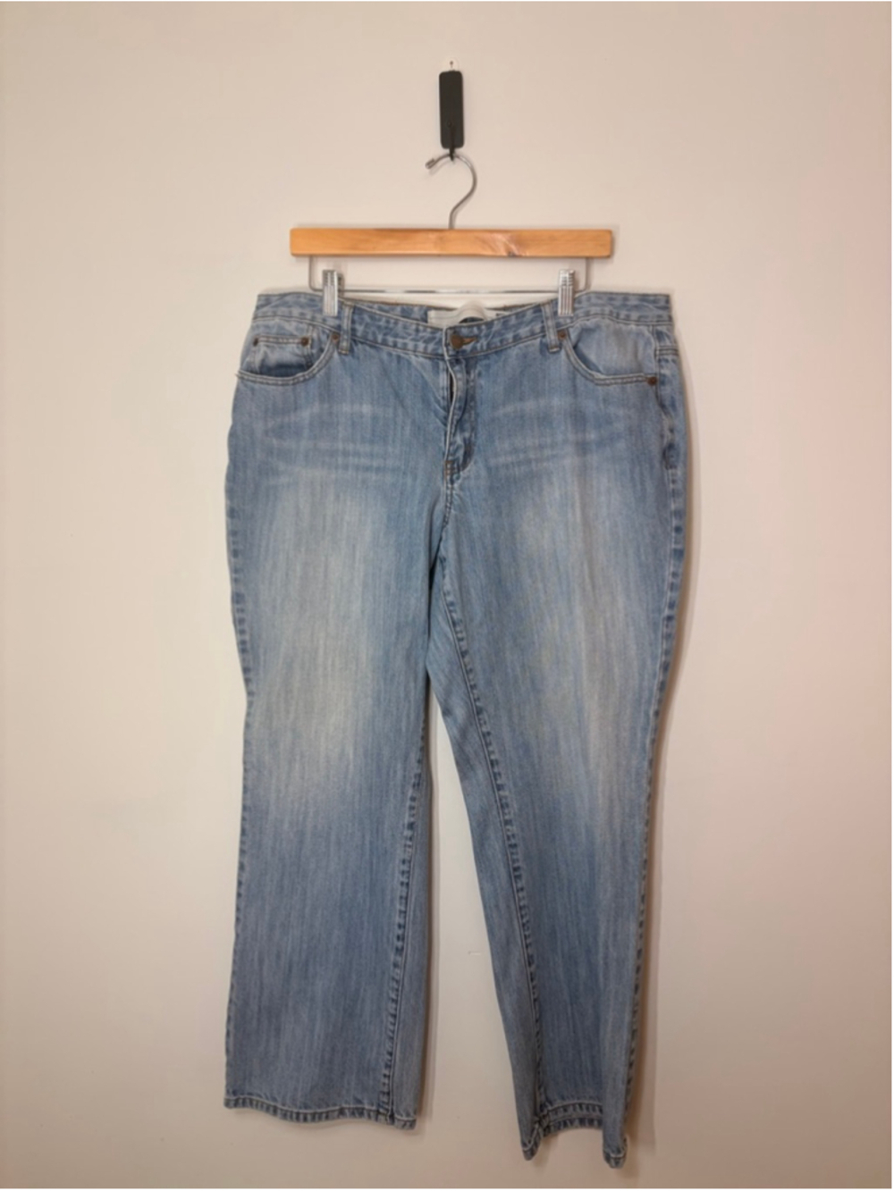 Venezia Women 18P Cropped Bootcut Jeans Light Wash Denim Plus Size Casual Y2K
